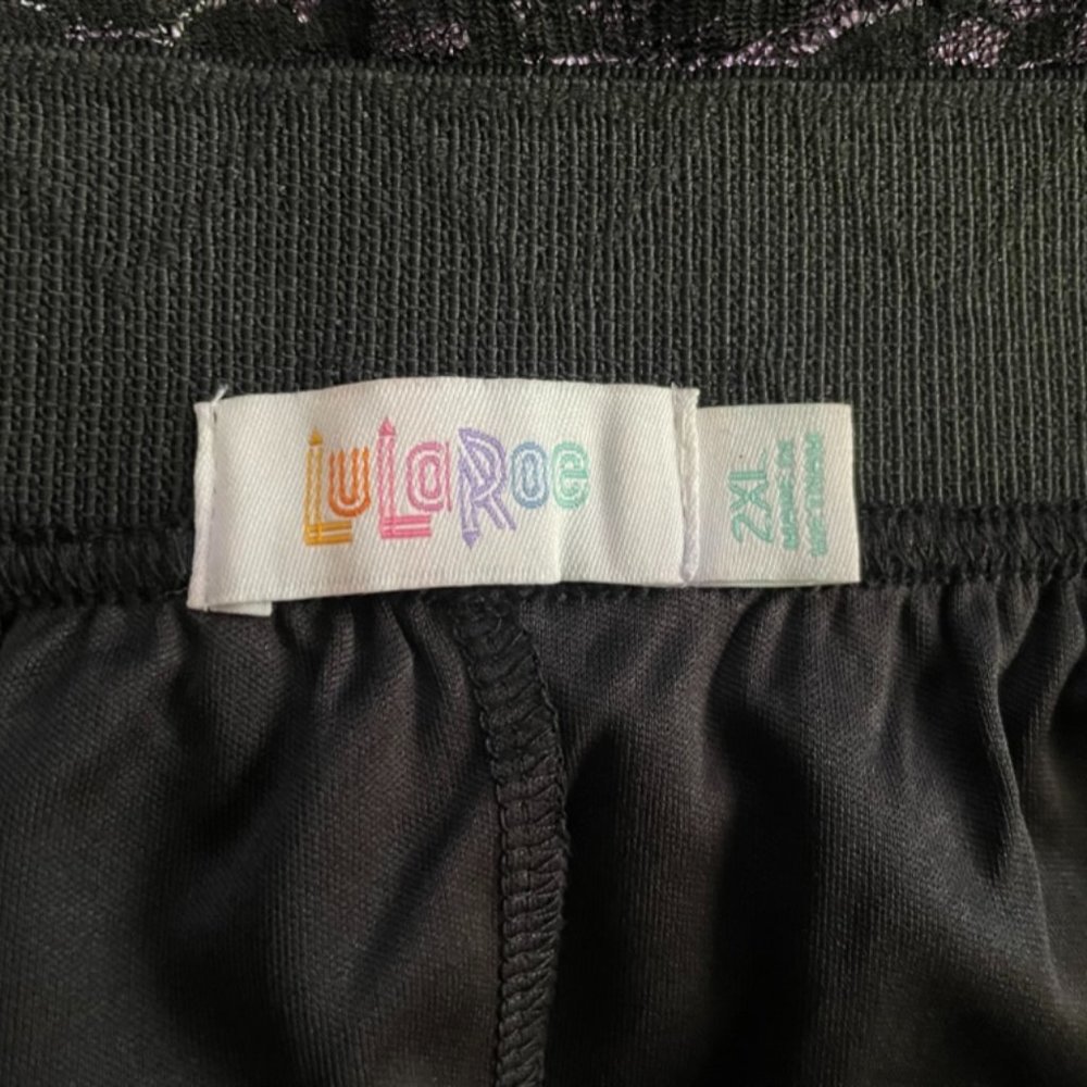 Lularoe Midi Skirt, 2XL, black & gold - Picture 3 of 7